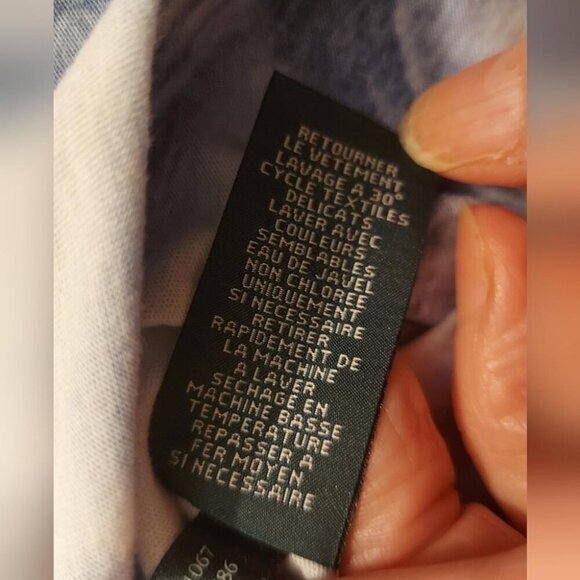 Ralph Lauren Blue Tie-Dye Boho Blouse Cottagecore Bohemian Chic Coastal Cowgir - Picture 7 of 8